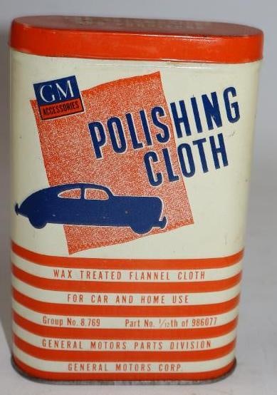 General Motors Wax Treated Automotive Polishing Cloth Advertising Tin (1 of 2)