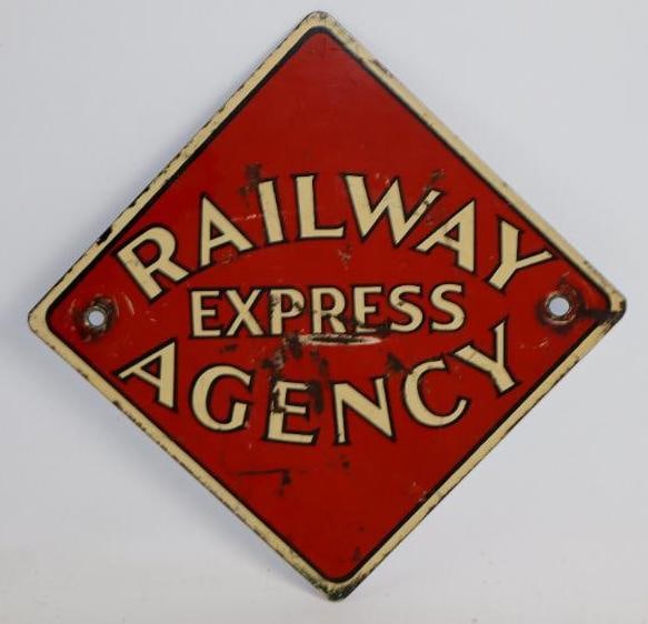 Railway Express Agency Advertising Sign: 8"x8"