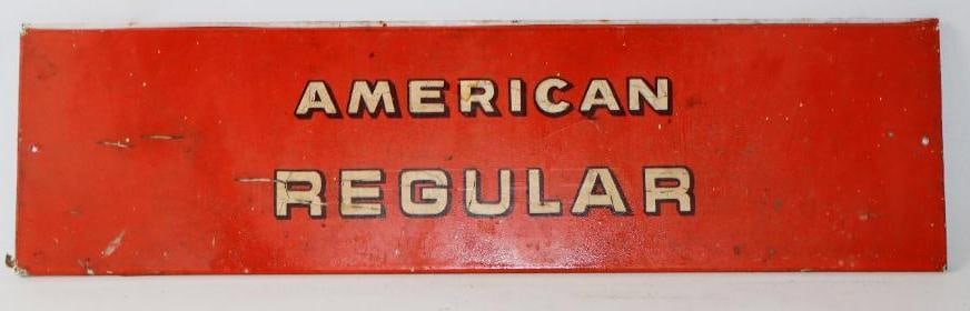 American Regular Gas Pump Advertising Sign: 27.75" x 7.75"