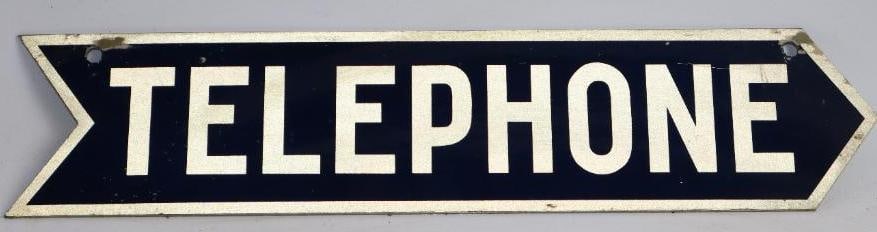 Double Sided Hanging Aluminum Telephone Sign: 18.5" x 4"