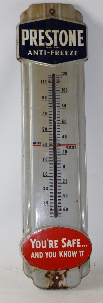 Porcelain Prestone Antifreeze You're Safe And You Know It Advertising Thermometer: 36x8 has no thermometers