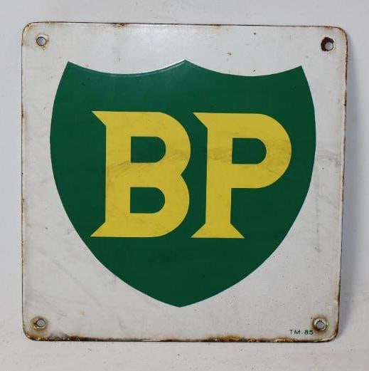 BP British Petroleum Porcelain Pump Display Sign (1 of 2)