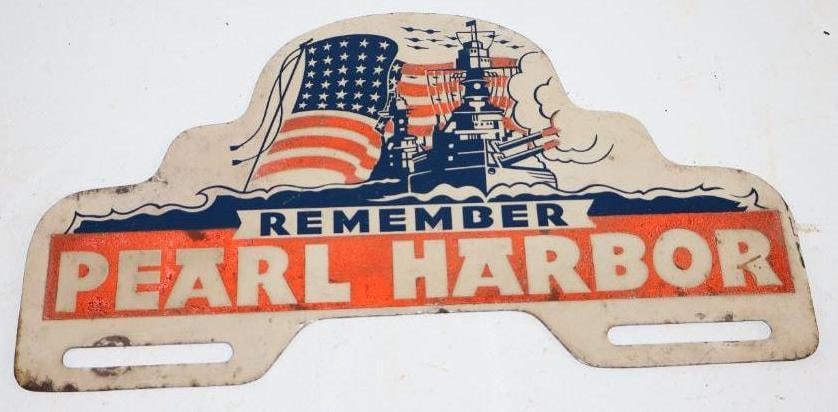 Remember Pearl Harbor Battleship License Plate Topper (1 of 2)