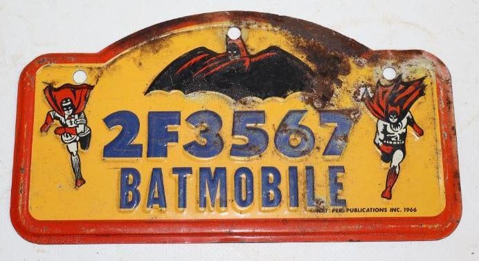 1966 Bat Mobile License Plate Extension/ Bicycle (1 of 2)