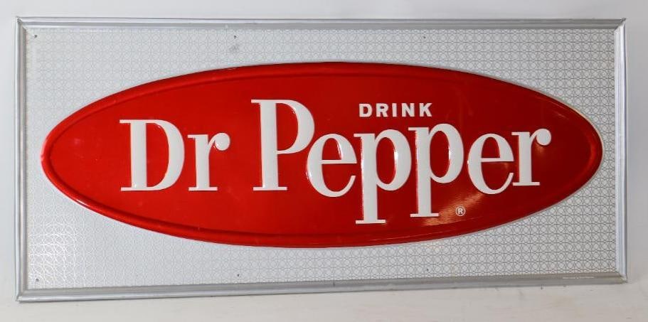 Drink Dr Pepper Embossed Self Framed Single Sided Advertising Sign (1 of 6)