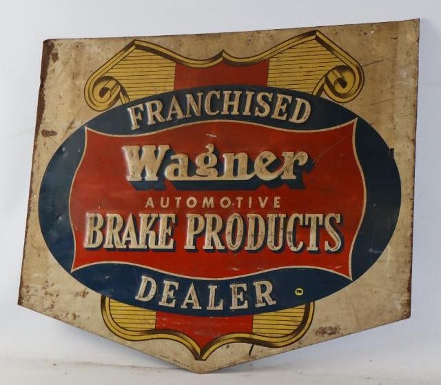 Embossed Franchised Wagner Automotive Break  Products Dealer Advertising Sign (1 of 2)