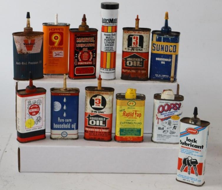 Group of 12 Household Handy Oilers and Grease Tube (1 of 2)