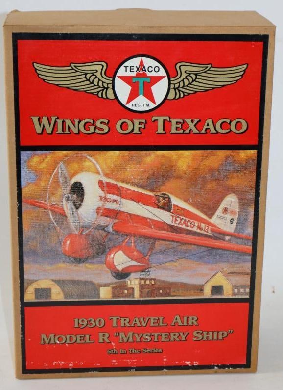 Wings Of Texaco Diecast Metal Coin Bank In Original Box: 9.5"x13"x4" 1930 Model R