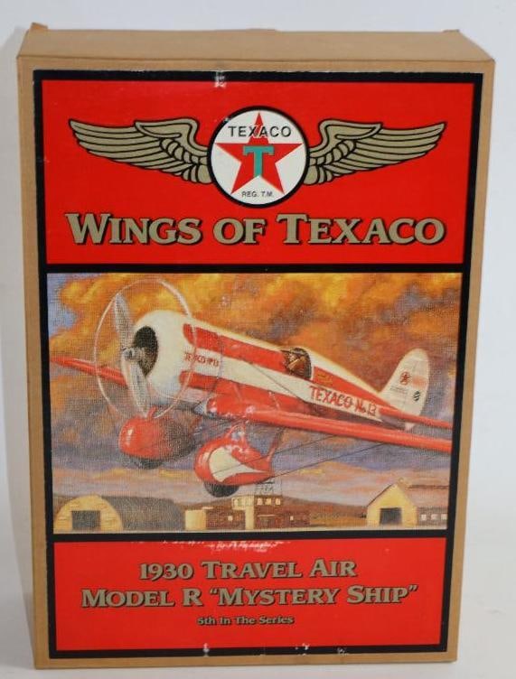 Wings Of Texaco Diecast Metal Coin Bank In Original Box: 9.5"x13"x4" 1930 Model R
