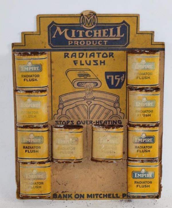 Mitchell Radiator Flush Advertising Counter Top Easel  Back Display w/Product (1 of 2)