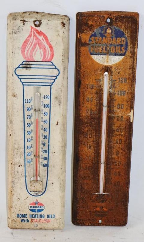 Group of Two Standard Home Heating Oils & Fuel Oil Advertising Thermometers (1 of 2)