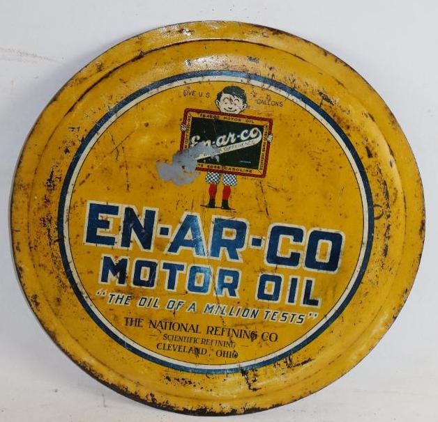 En-Ar-Co National Refining Company 5 Gallon Rocker Can Advertising  Side (1 of 2)
