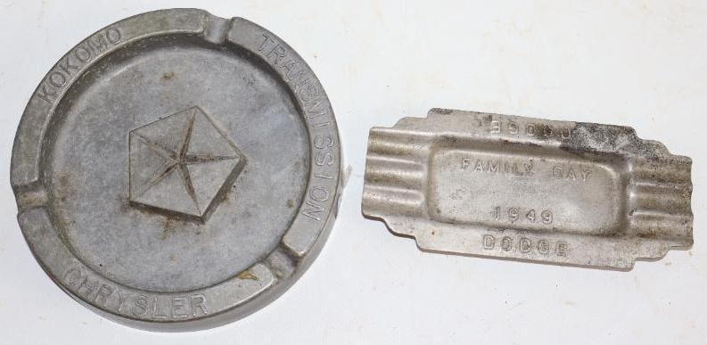 Group of 2 Dodge & Chrysler Embossed  Advertising Ash Trays (1 of 2)