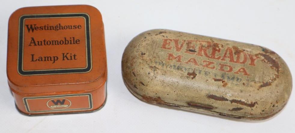 Group of 2 Every ready & Westinghouse Mazda Automobile Lamp Advertising Tins (1 of 2)