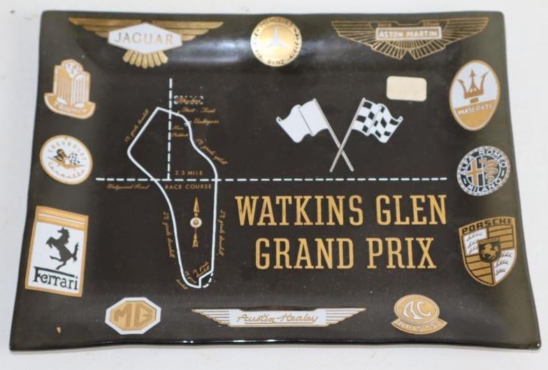 Watkins Glen Grand Prix With Car Maker Advertising Ashtray Plate (1 of 2)