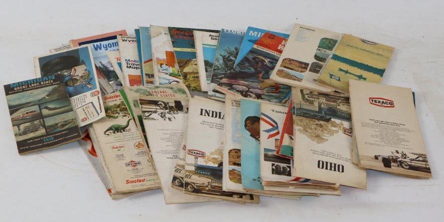 Group of Thirty Four Advertising Gas Station Road Maps (1 of 4)