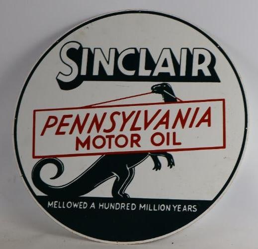 Single Sided Steel Sinclair Standing Dino Fantasy reproduction sign (1 of 2)