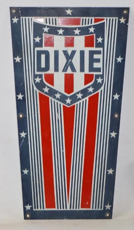 Dixie Gas Pump Plate Advertising Reproduction Sign (1 of 2)
