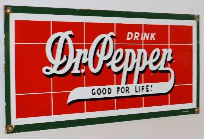 Single Sided Porcelain Drink Dr Pepper Good For Life! (1 of 2)