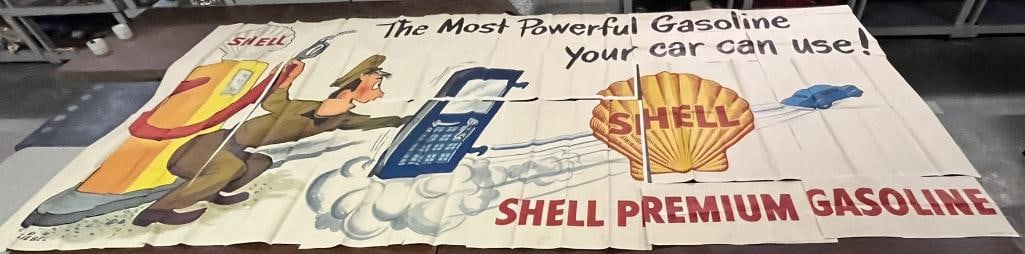NOS Graphic Shell Premium Gasoline Advertising Billboard Poster (1 of 3)
