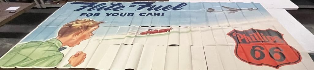 NOS Phillips 66 Flite-Fuel Gasoline Graphic Advertising Billboard Poster (1 of 3)