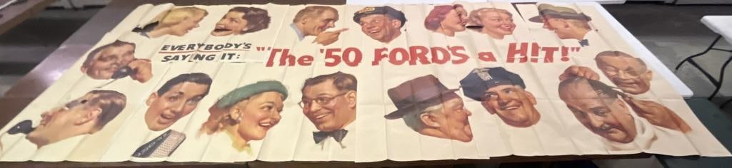 NOS Graphic 1950 Ford Dealership Advertising Billboard Poster (1 of 3)
