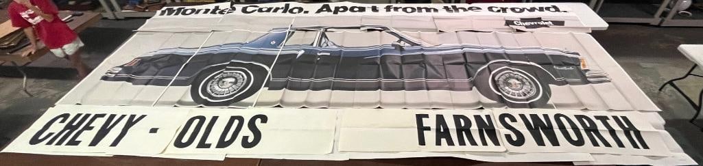NOS 1978 Chevrolet Monte Carlo Chevy-Olds Farnsworth Dealership Advertising Billboard Poster: 244" x 115"
