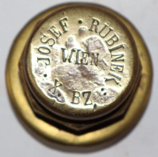 Brass Wien Josef Rubinek Threaded Automobile Hub Cap: 2.75" diameter