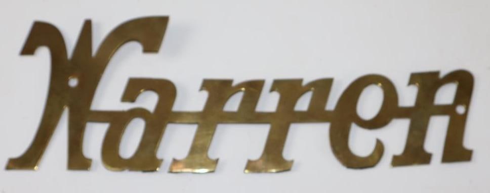 Brass Warren Automobile Radiator Emblem Script (1 of 2)