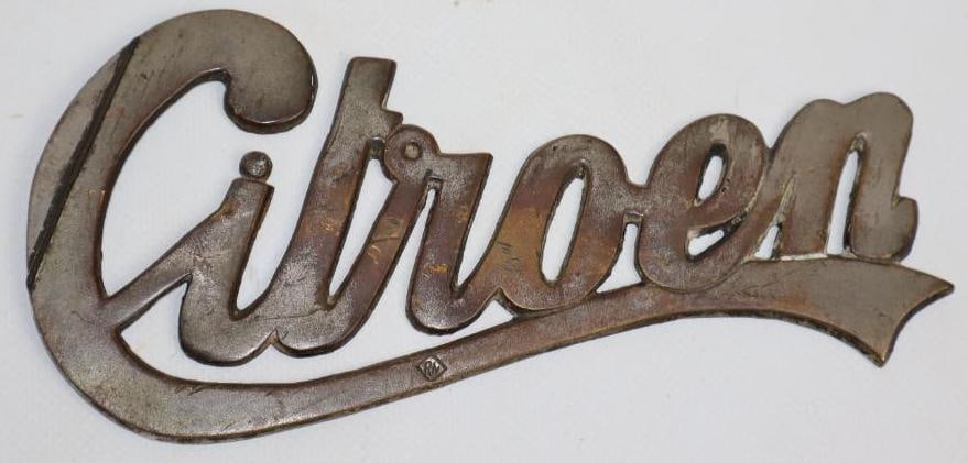 Brass Citroen  Automobile Radiator Emblem Script (1 of 2)