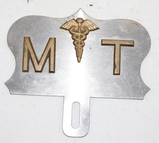 MT Medical Technician Stainless Steel License Plate Topper: 5.5" x 5"