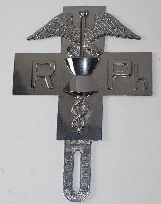 RPH Registered Pharmacist Chrome License Plate Topper (1 of 2)
