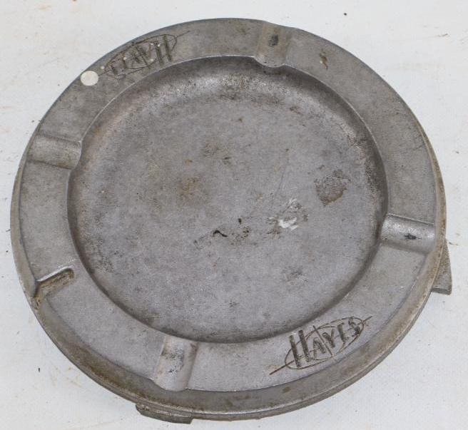 Hayes Wheel Company Advertising Cast Aluminum Ashtray: 8" diameter