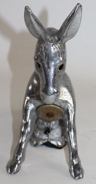 Illuminated Donkey Accessory Radiator Mascot Hood Ornament: 6" x 2" x 5". It is missing the plastic eyes.