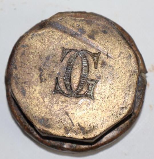 Brass Gardner Darracq Serpollet Threaded Automobile Hub Cap: 3" diameter