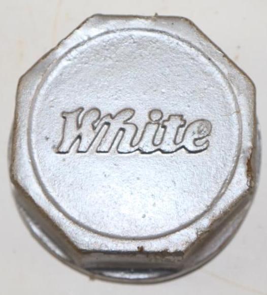 White Truck Threaded Automobile Hub Cap: 4" diameter