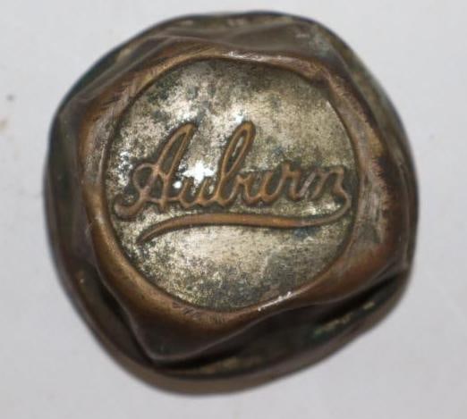 Brass Auburn Threaded Automobile Hub Cap: 2.75" diameter
