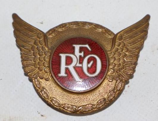 1927-1930 REO Radiator Emblem Badge: Cloisonne 2.75" x 2"