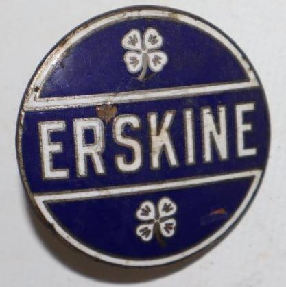 1927-1928 Studebaker Erskine Radiator Emblem Badge: Cloisonne 1.75" Diameter