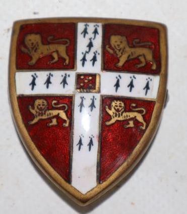 Cambridge Coat of Arms Shield Radiator Emblem Badge: Cloisonne 1.5" x 1.75"