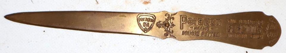 Brass Paragon Oil & Petroleum Advertising Letter Opener (1 of 4)