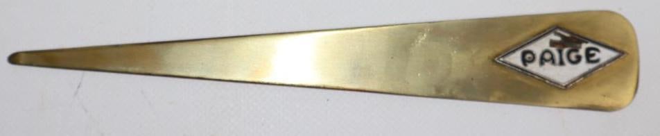 Brass Paige Letter Opener w/ Cloisonne Emblem: 7.5"