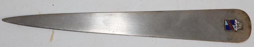 Durant Letter Opener w/ Cloisonne Emblem: 9"