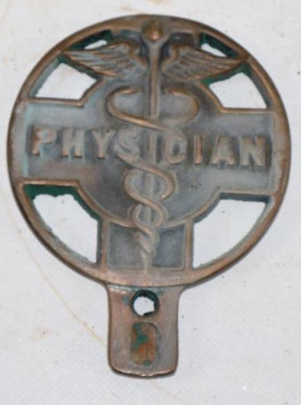 Physician Cast Bronze License Plate Topper: 3.75" x 4.75"