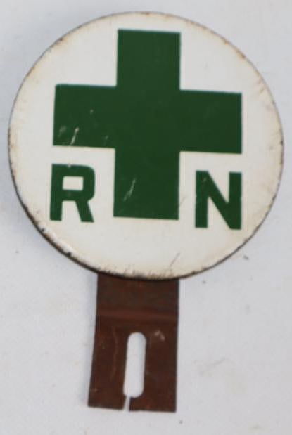RN Registered Nurse Porcelain License Plate Topper: 3.5" x 5.25"