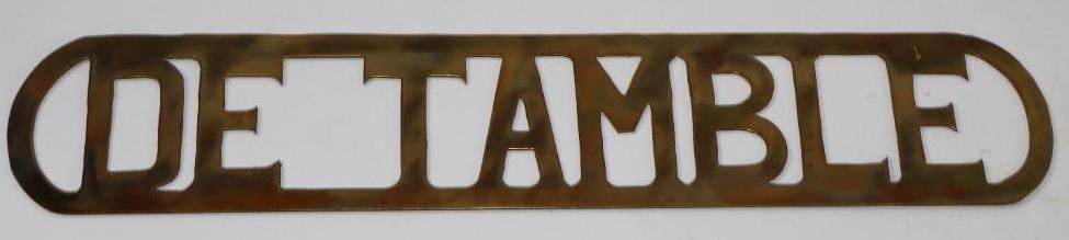 Brass De Tamble Automobile Radiator Emblem Script (1 of 2)