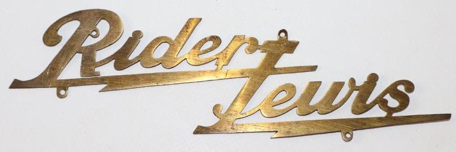 Brass Rider Louis Automobile Radiator Emblem Script (1 of 2)