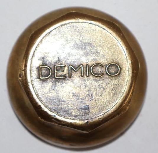 Brass Demico Threaded Automobile Hub Cap: 2.75" diameter
