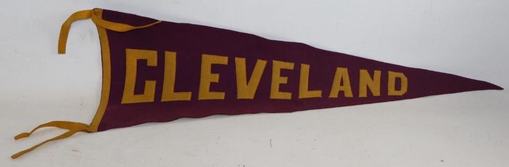 Cleveland Motor Car Co. Stitched Felt Pennant: 29" 11" has thumb tack holes