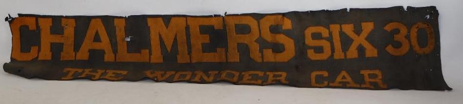 Chalmers Six 30 "The Wonder Car" Stitched Felt Dealership Advertising Banner (1 of 2)